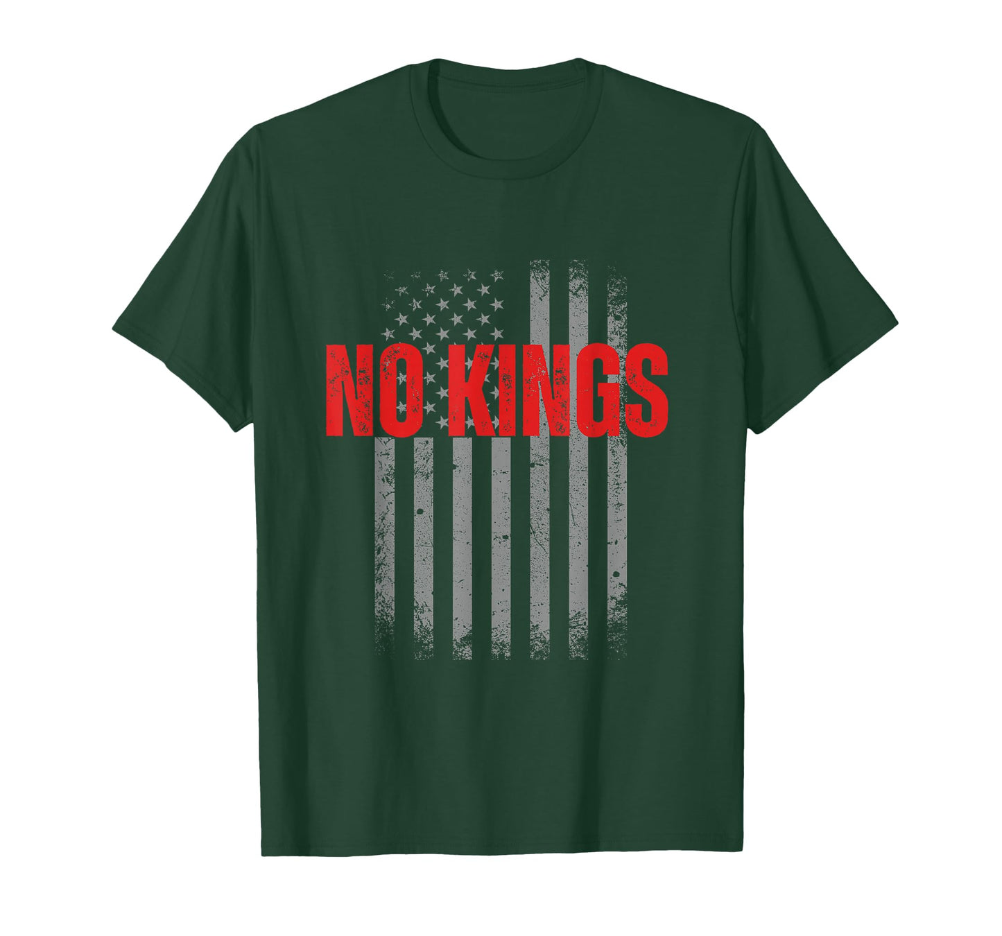 No Kings US Flag Freedom Liberty Quote 4th of July USA Pride T-Shirt