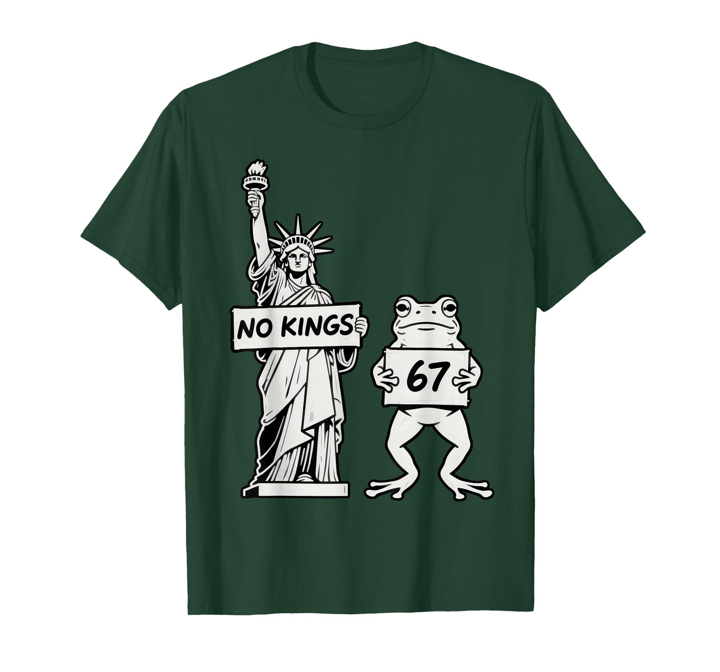 Funny Frog & Statue of Liberty No Kings Protest 67 Meme T-Shirt