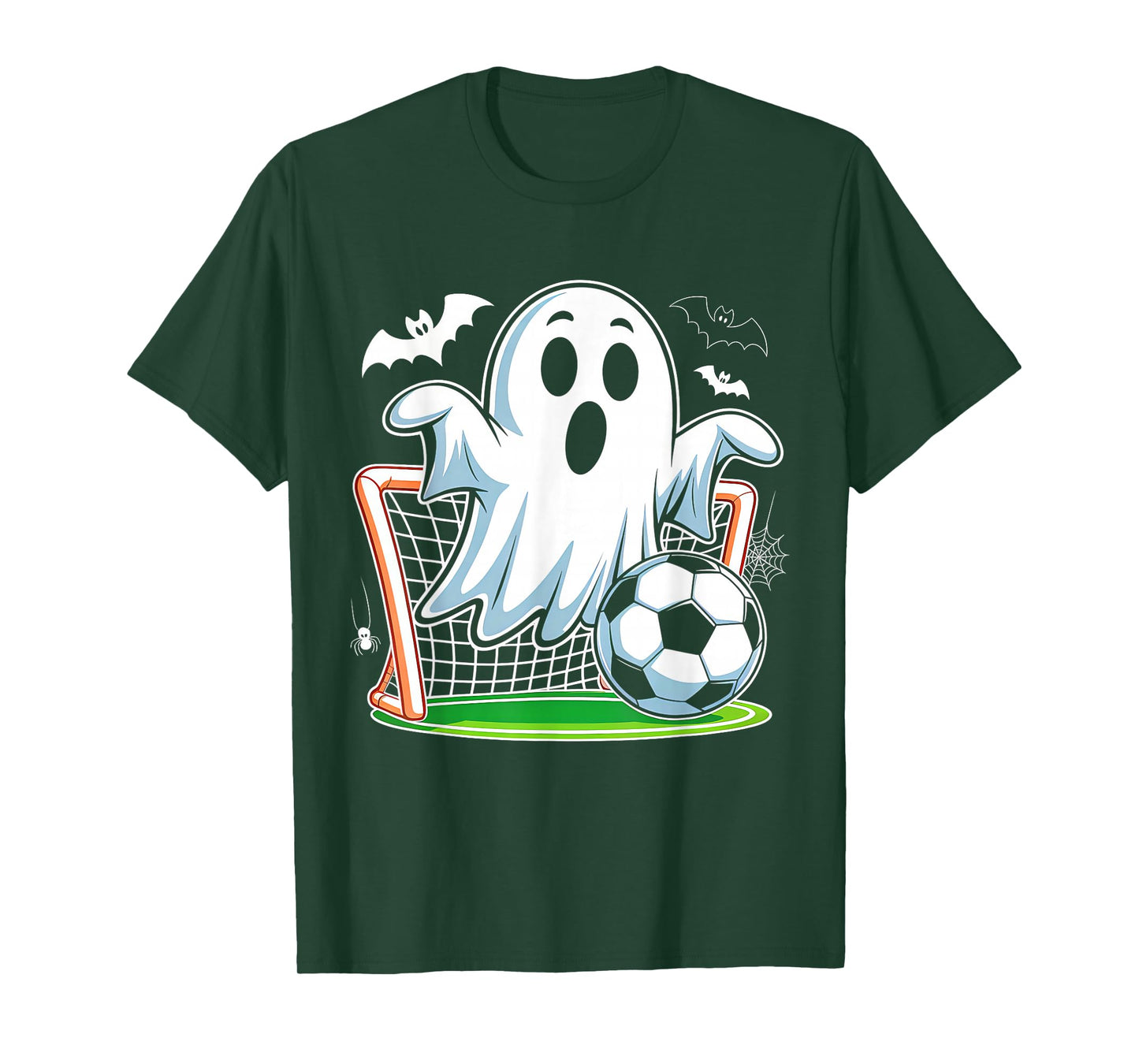 Boo Ghost Playing Soccer Funny Halloween Soccer Costume T-Shirt
