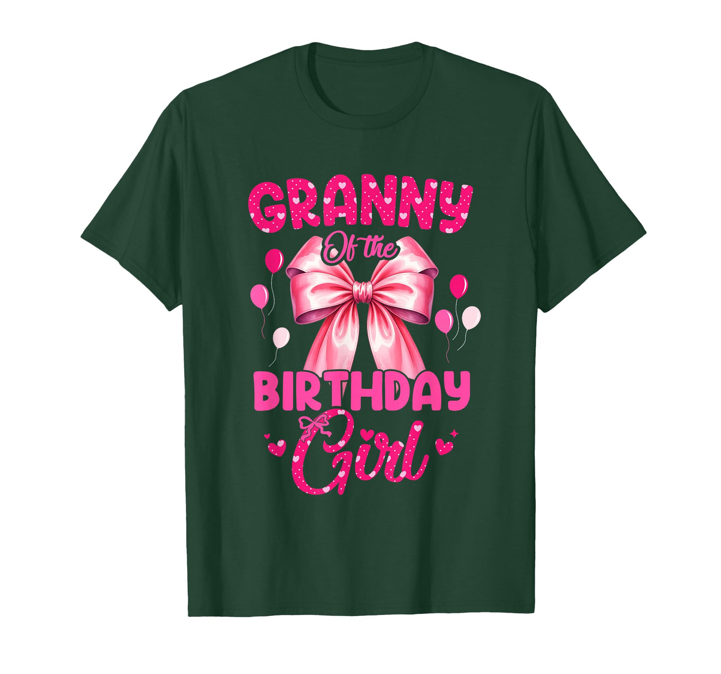 Granny of The Birthday Girl Coquette Bow Matching Family T-Shirt