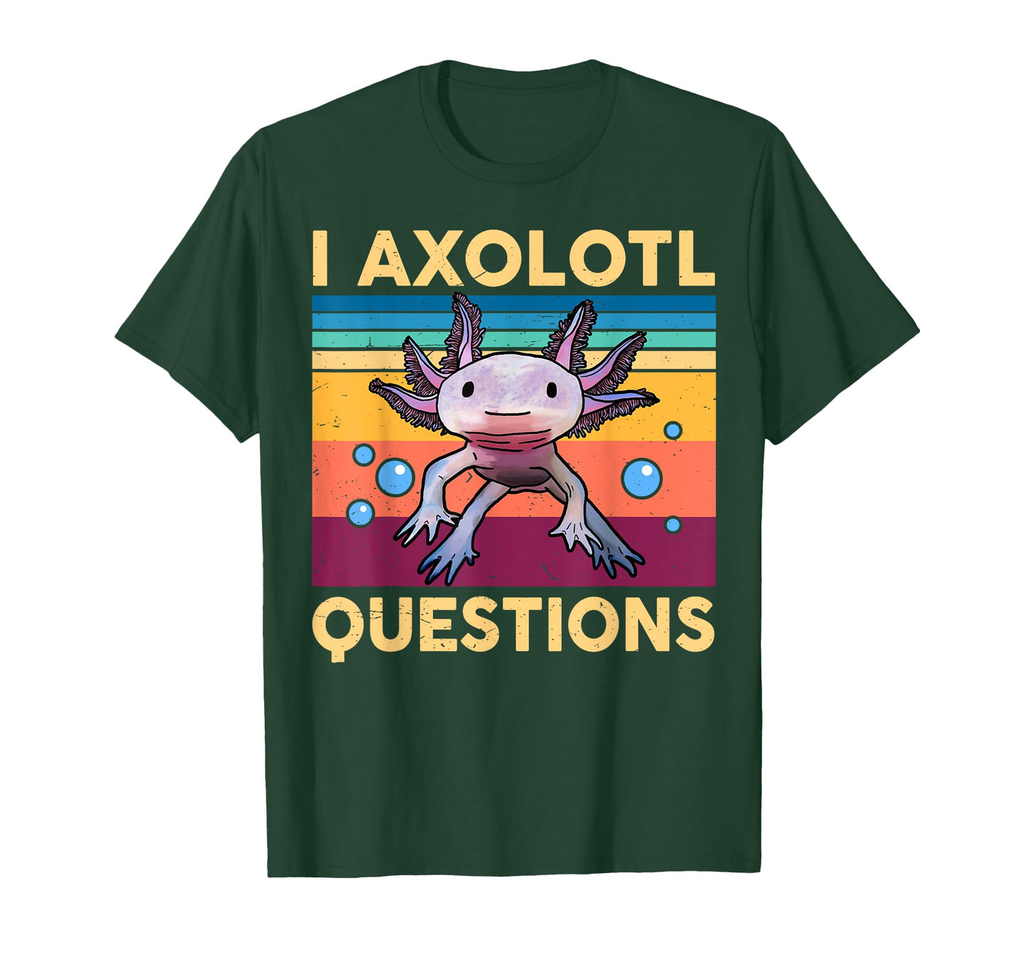 Large Axolotl Retro I Axolotl Questions Cute Axolotl Kids T-Shirt