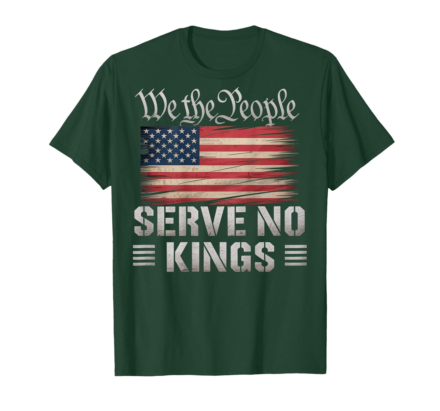 No Kings Day Vintage Patriotic No Kings 2025 (On Back) T-Shirt