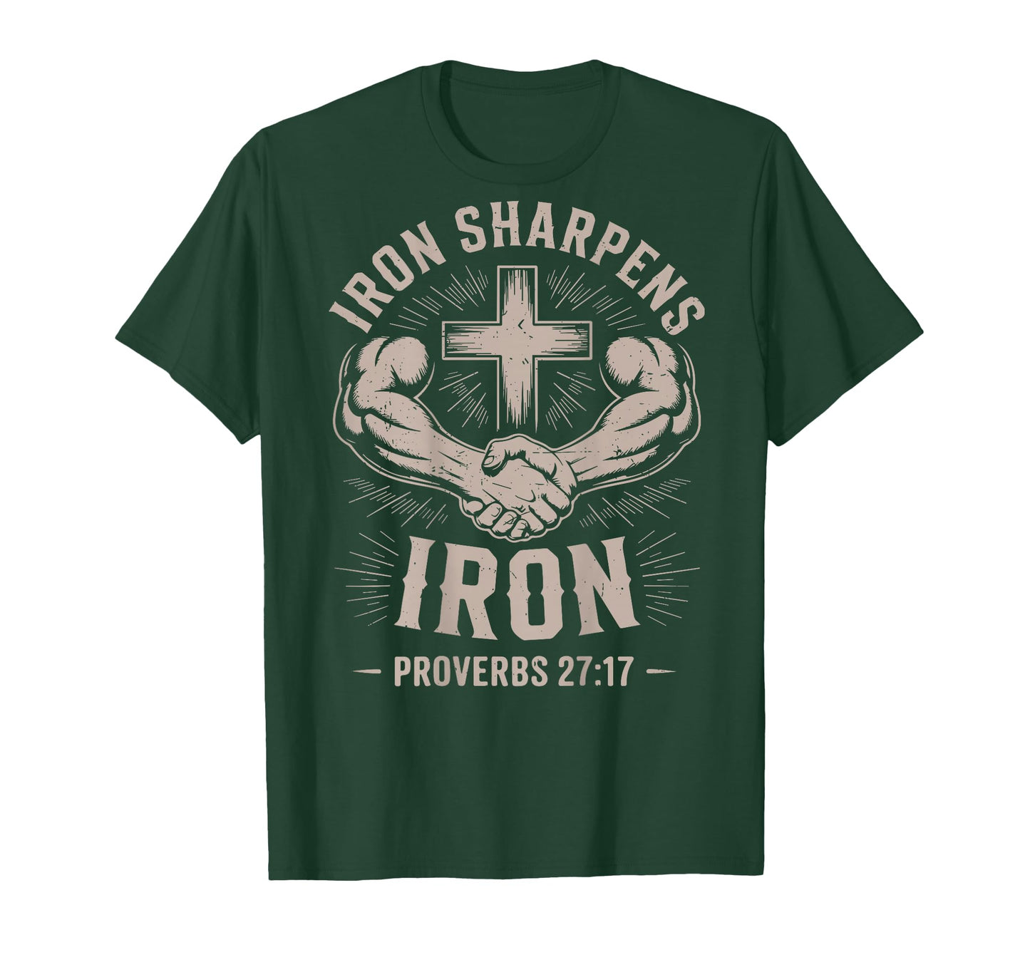 Christian Workout Iron Sharpens Iron Jesus Gym Bible Verse T-Shirt