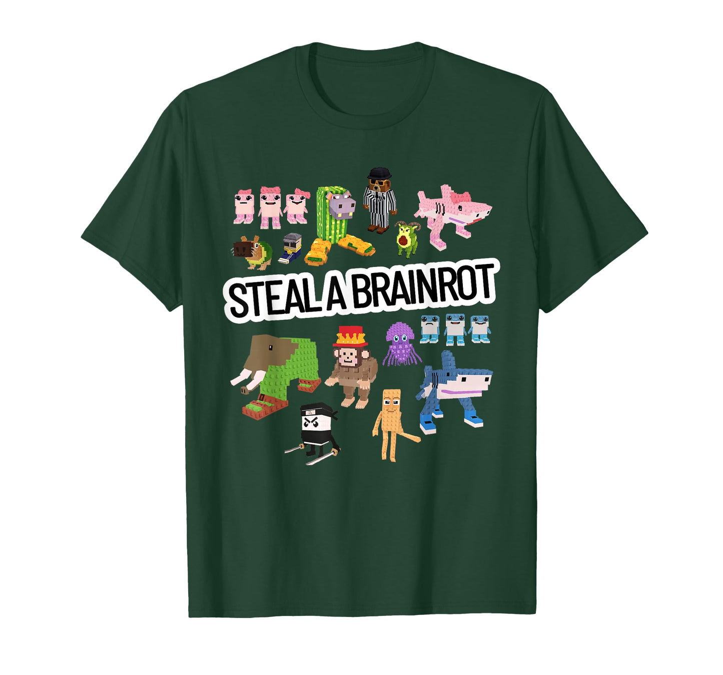 Funny Steal a Brain Rot Funny Gamer Design T-Shirt