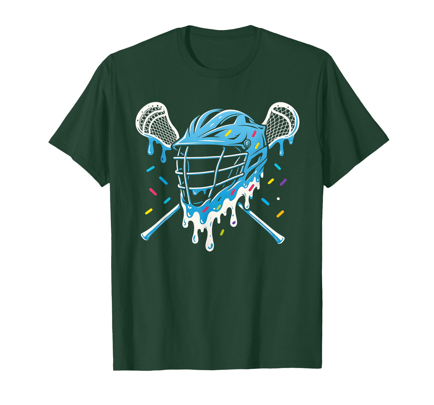 Lacrosse Ice Cream Drip Lax Boys Helmet Stick Youth Players T-Shirt