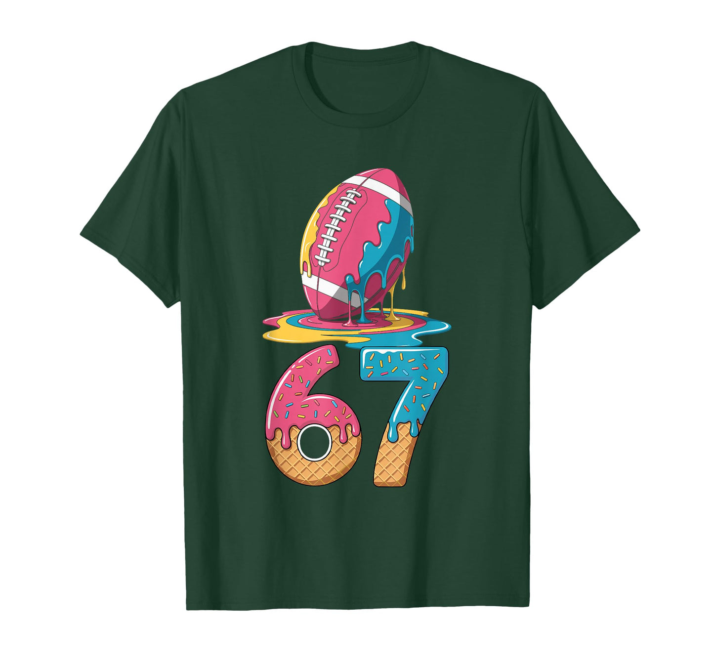 American Football Drip 67 Player 67th Birthday Ice Cream 67 T-Shirt