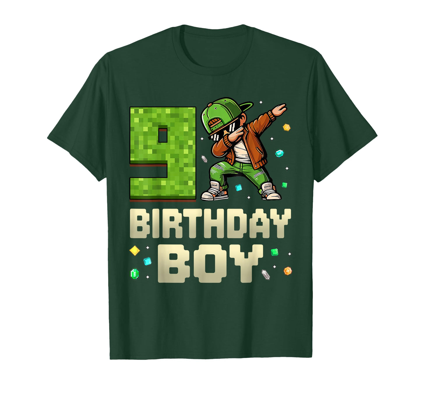 9 Years Birthday Boy 9th Dabbing Boy Game Video Pixel T-Shirt