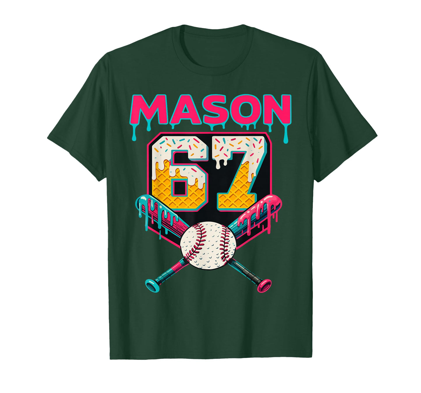 Funny Mason 67 Six Seven Sport Meme Ice Cream Drip Graphic T-Shirt