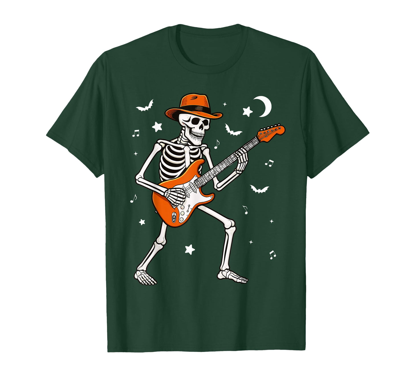 Skeleton Playing Guitar Guitarist Rock Halloween Skeleton T-Shirt