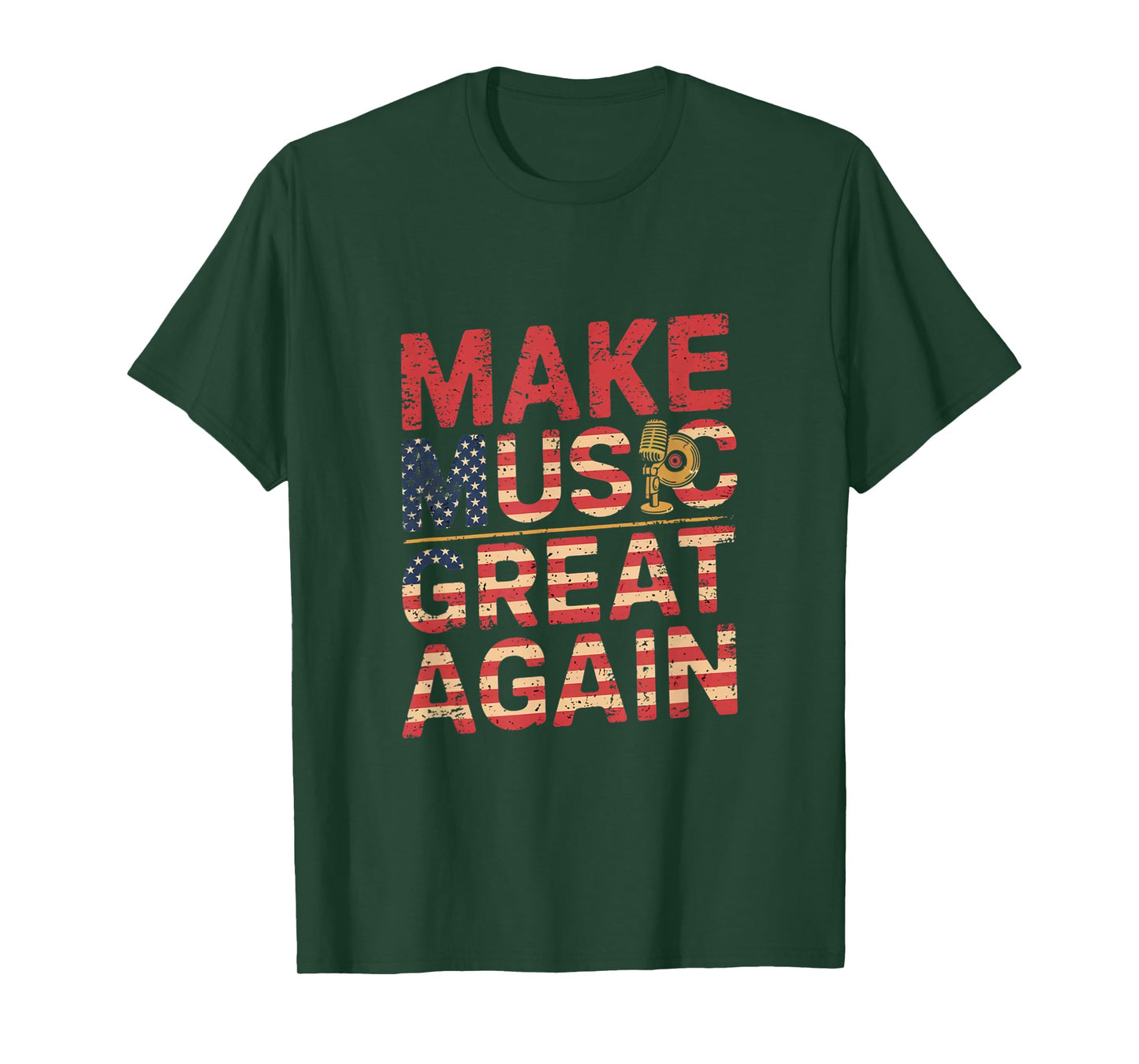 USA Music Lover Funny Musician Quotes Make Music Great Again T-Shirt