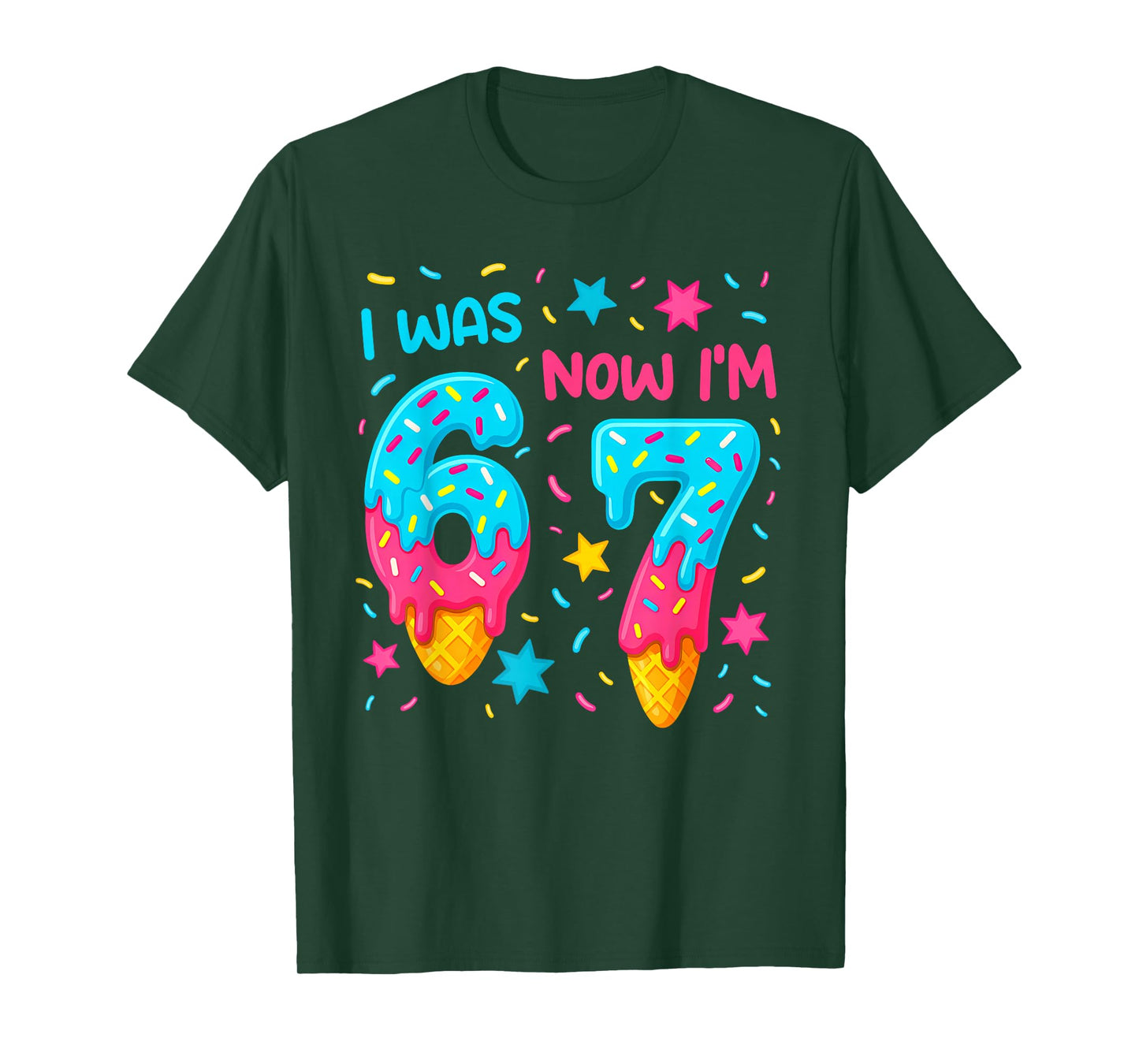 7 Year Old Birthday Shirt was 6 Now I'm 7 67 Funny for Kids T-Shirt