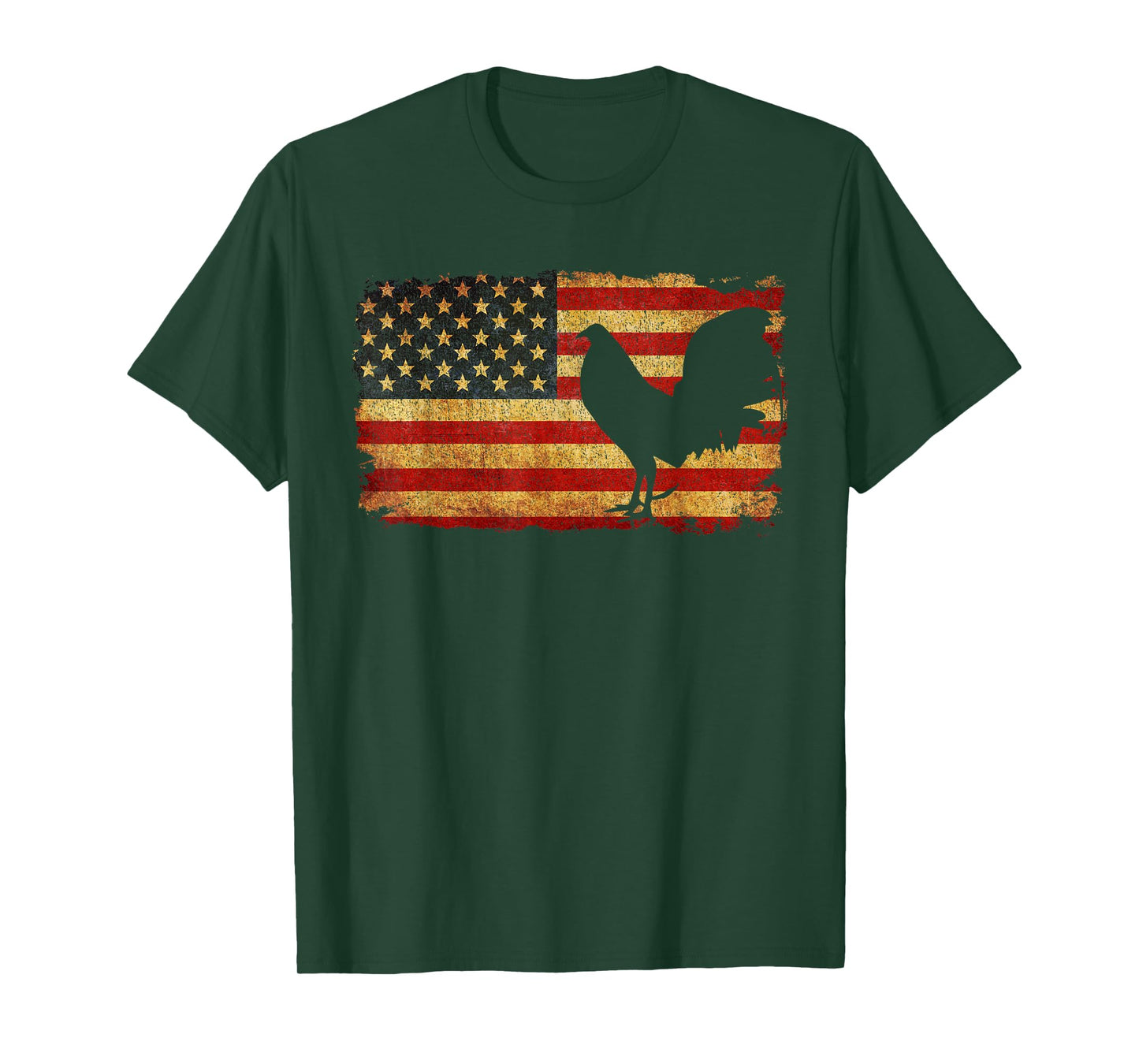 Vintage US Flag Cock Fight T Shirt T-Shirt