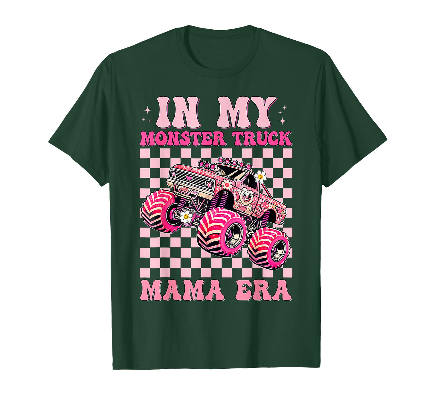 Groovy In My Monster Truck Mama Era Women Girls Truck Lover T-Shirt