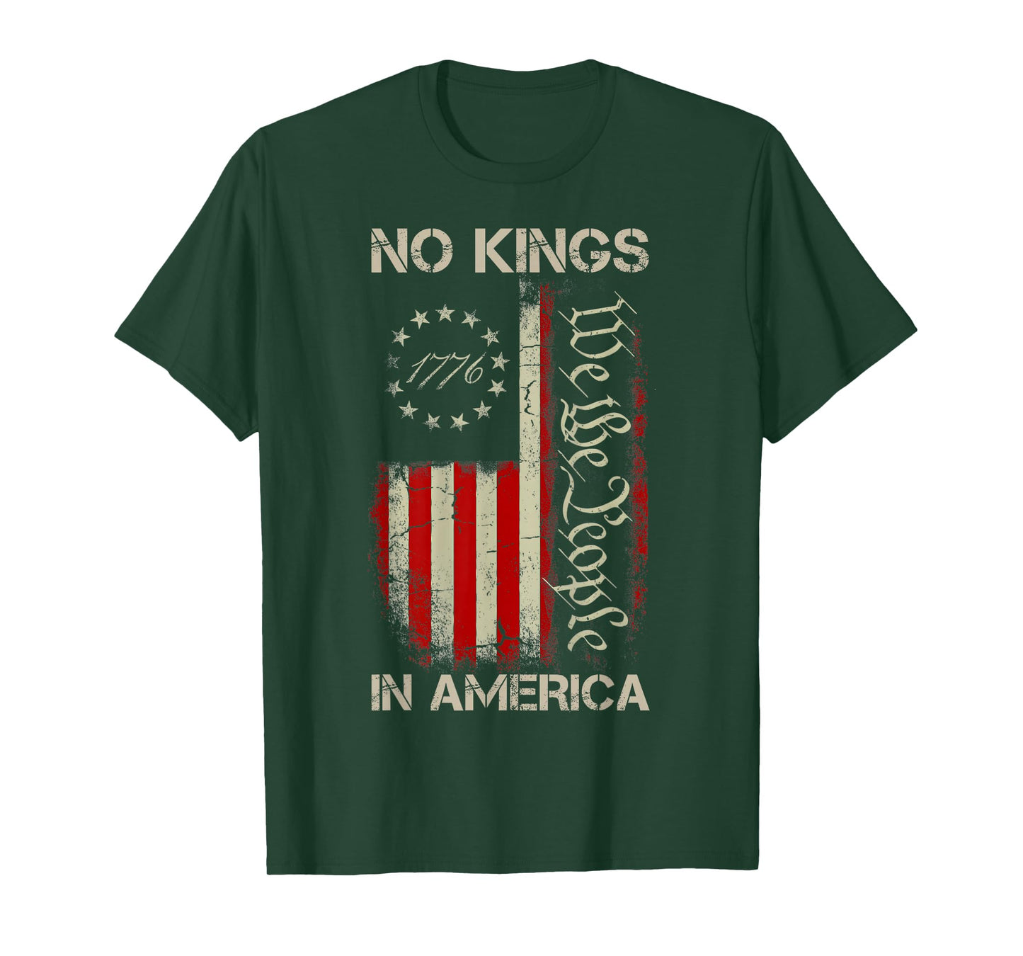 No Kings In America Since 1776 American Flag USA 4th Of July T-Shirt