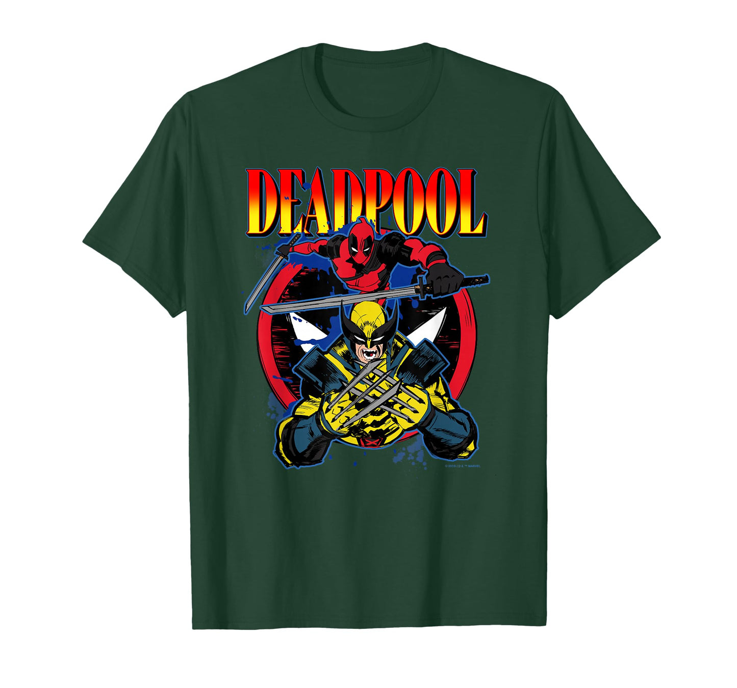 Marvel Deadpool & Wolverine Iconic Buds Big Chest Logo T-Shirt