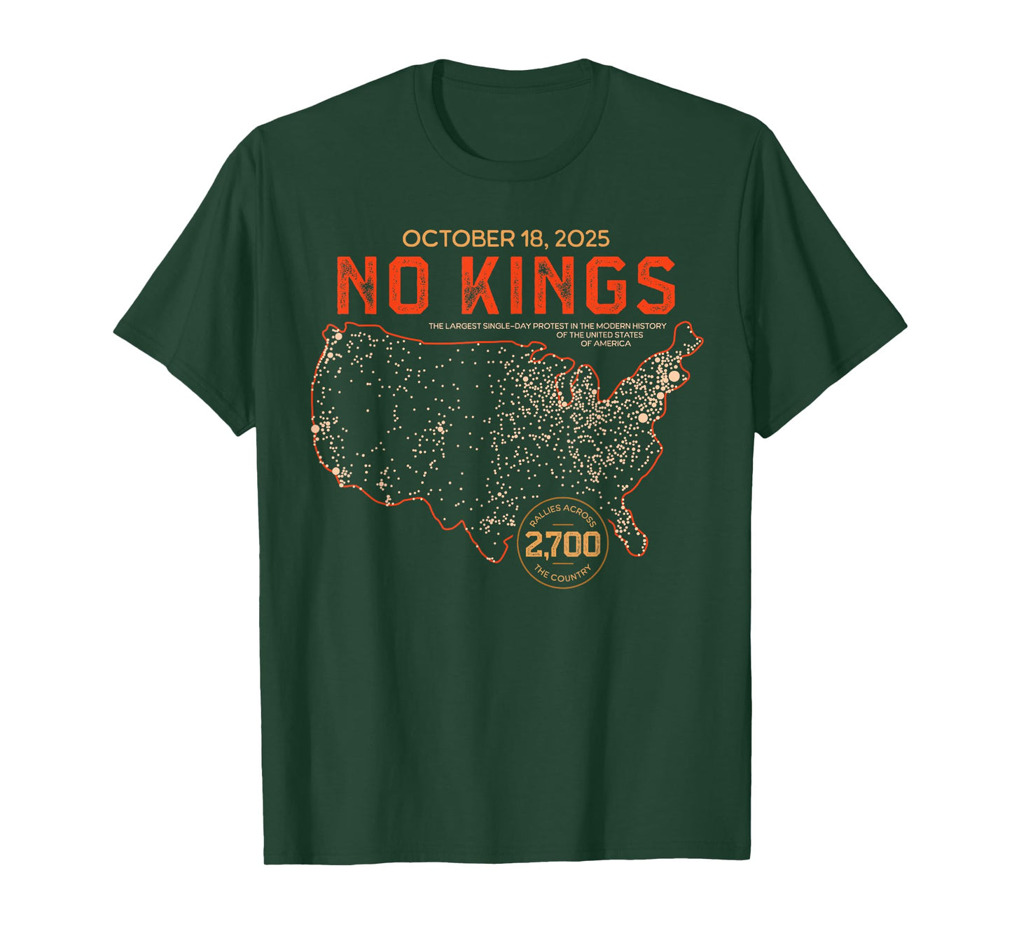 No Kings Protest Day Heritage Memorabilia Souvenir Gift Tees T-Shirt