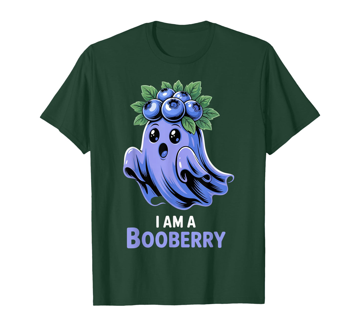 Halloween Blueberry Costume Ghost Funny Blueberry Pun T-Shirt