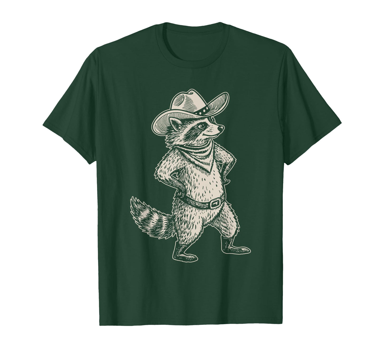 Vintage Raccoon Western Country Trash Panda Cowgirl Cowboy T-Shirt