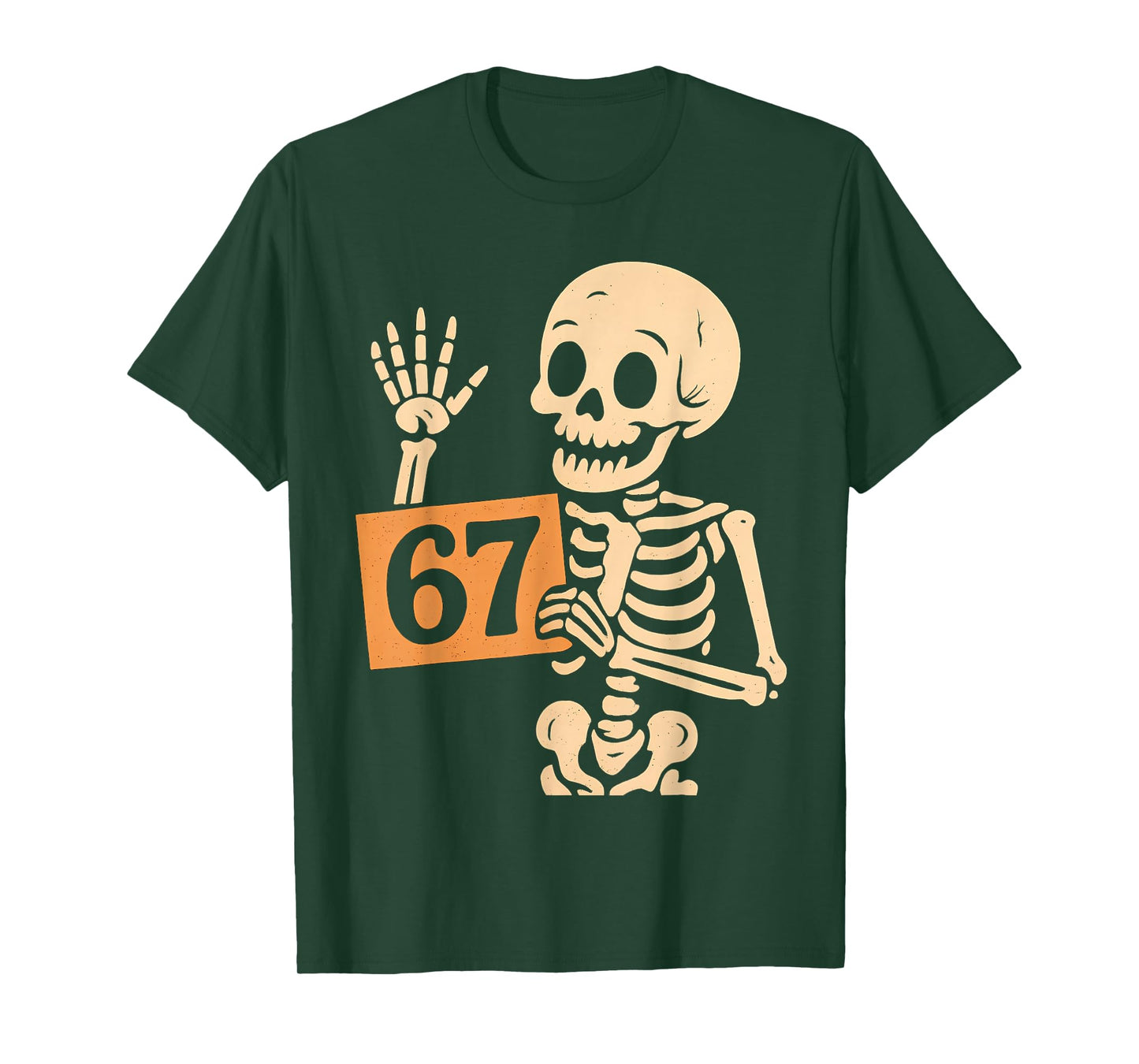 67 Meme Humor 6-7 Funny Skeleton Six Seven Halloween T-Shirt