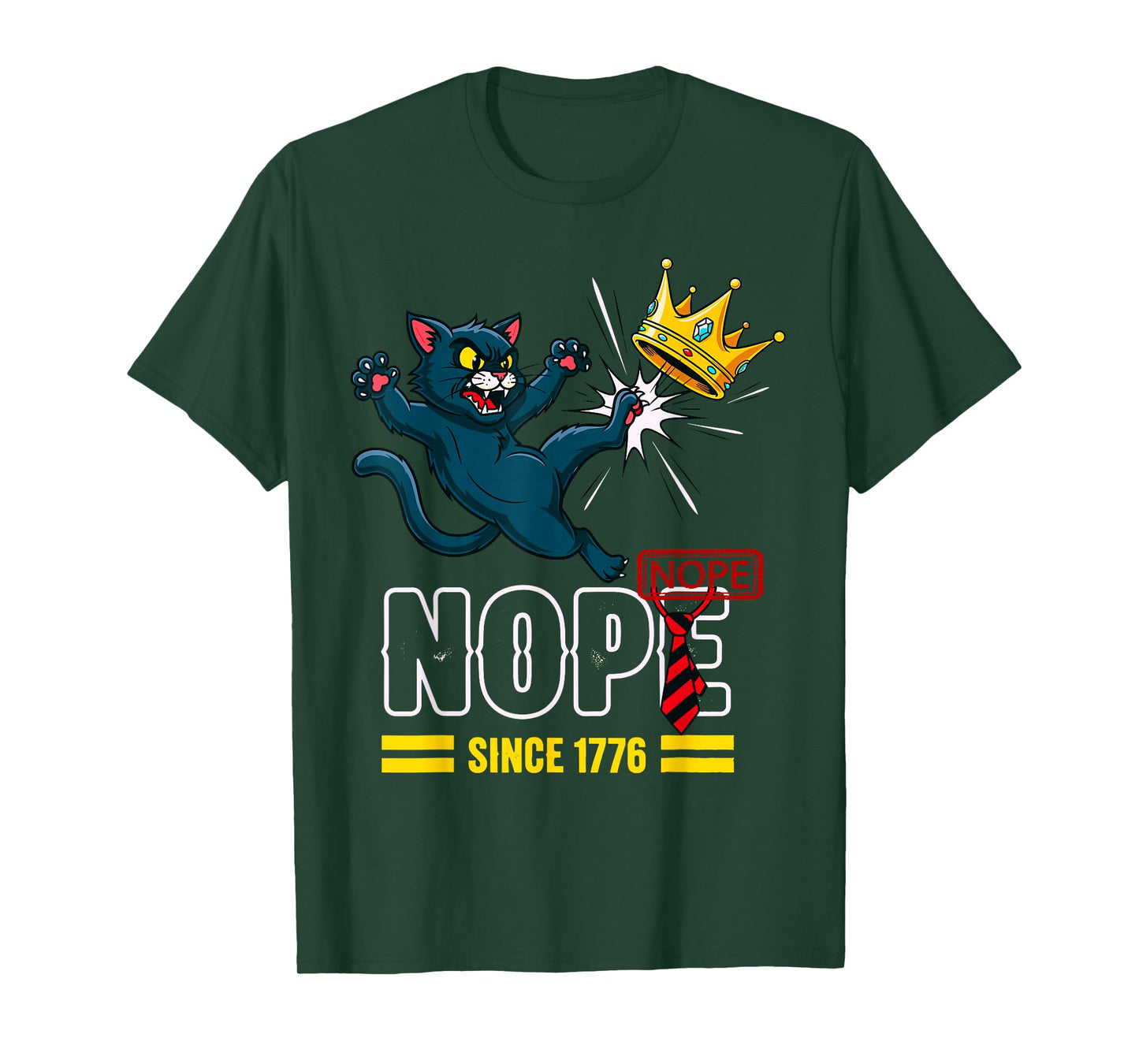 No Kings Since 1776 Angry Black Cat Funny October 18 T-Shirt