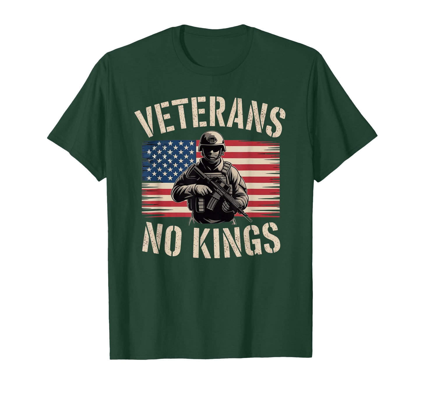 Veterans No Kings Shirt Vintage America Flag Veterans T-Shirt
