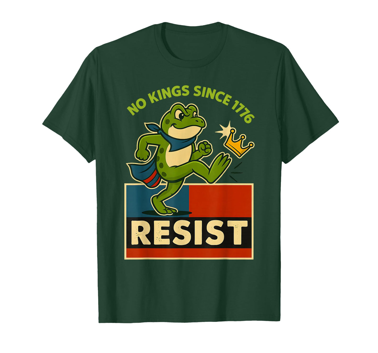 Frog Portland Protest Resist No Kings Since 1776 Vintage T-Shirt