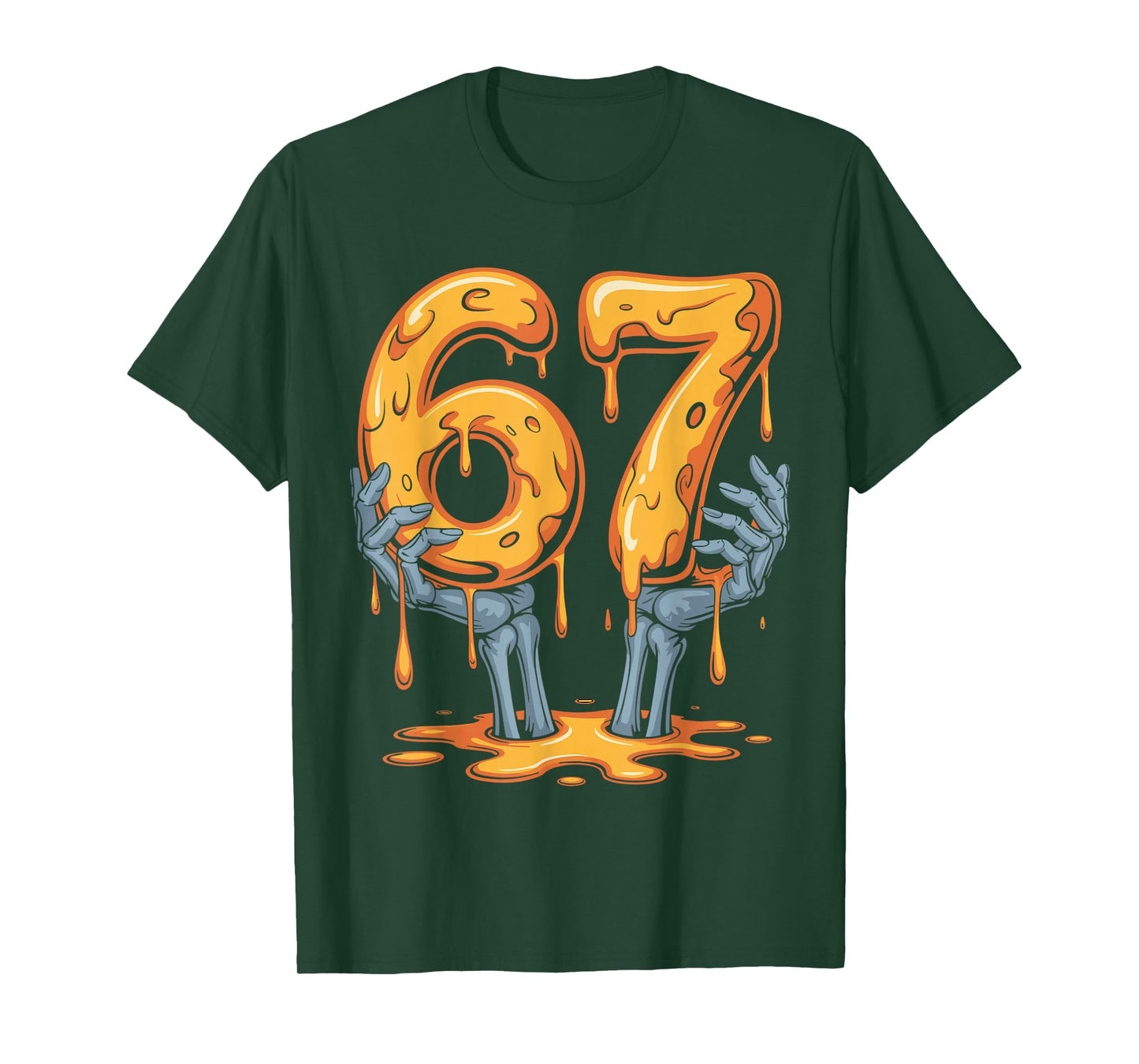 67 Drip Funny Skeleton Halloween 67 Meme Ice Cream for Kids T-Shirt