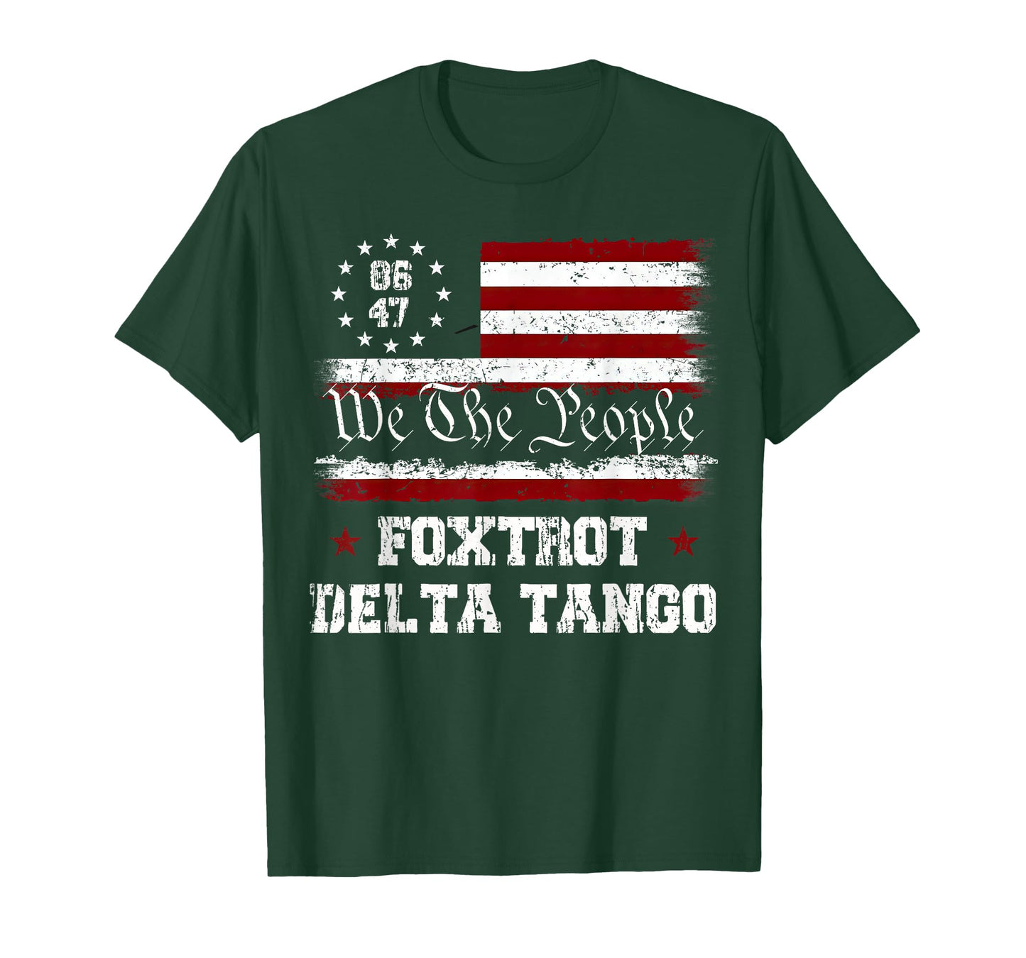 8647 Anti Trump Foxtrots Deltas Tangos Impeach 47 86 47 Flag T-Shirt