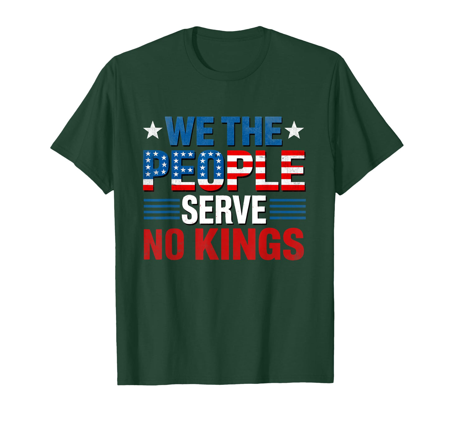 We The People Serve No Kings Patriotic USA Flag Vintage T-Shirt