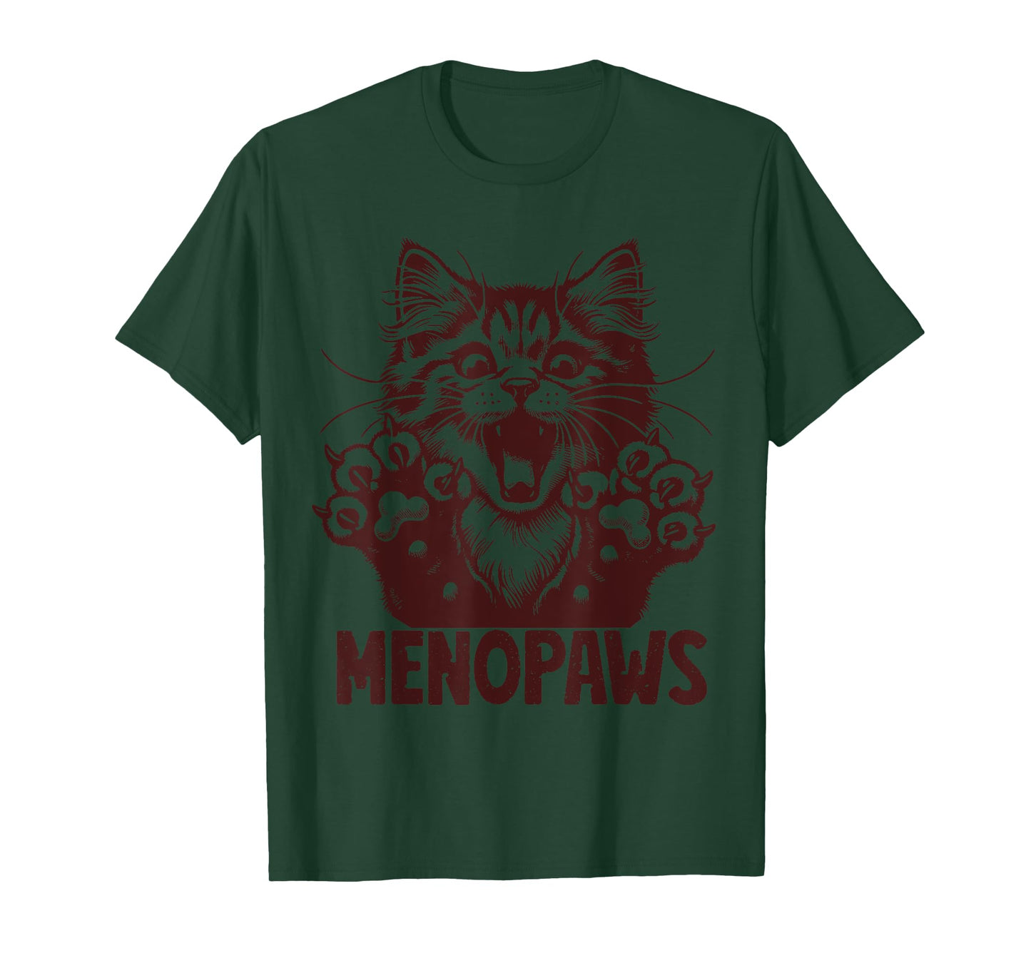 Funny Menopause Cat Pun Menopausal Women's Gag Joke Humor T-Shirt