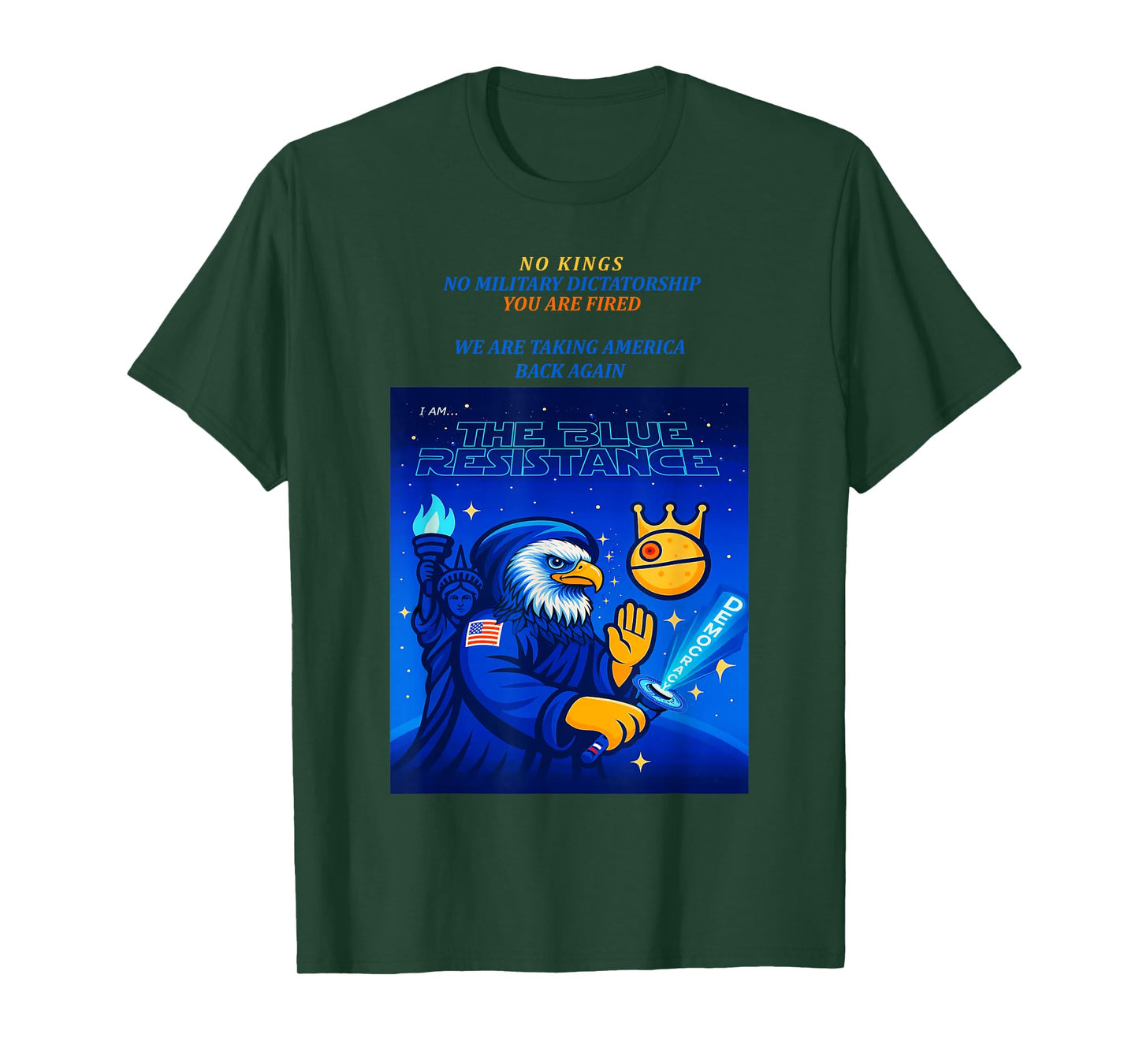 No Kings, Resist, Dictator,Liberty,Eagle,Democracy,Political T-Shirt