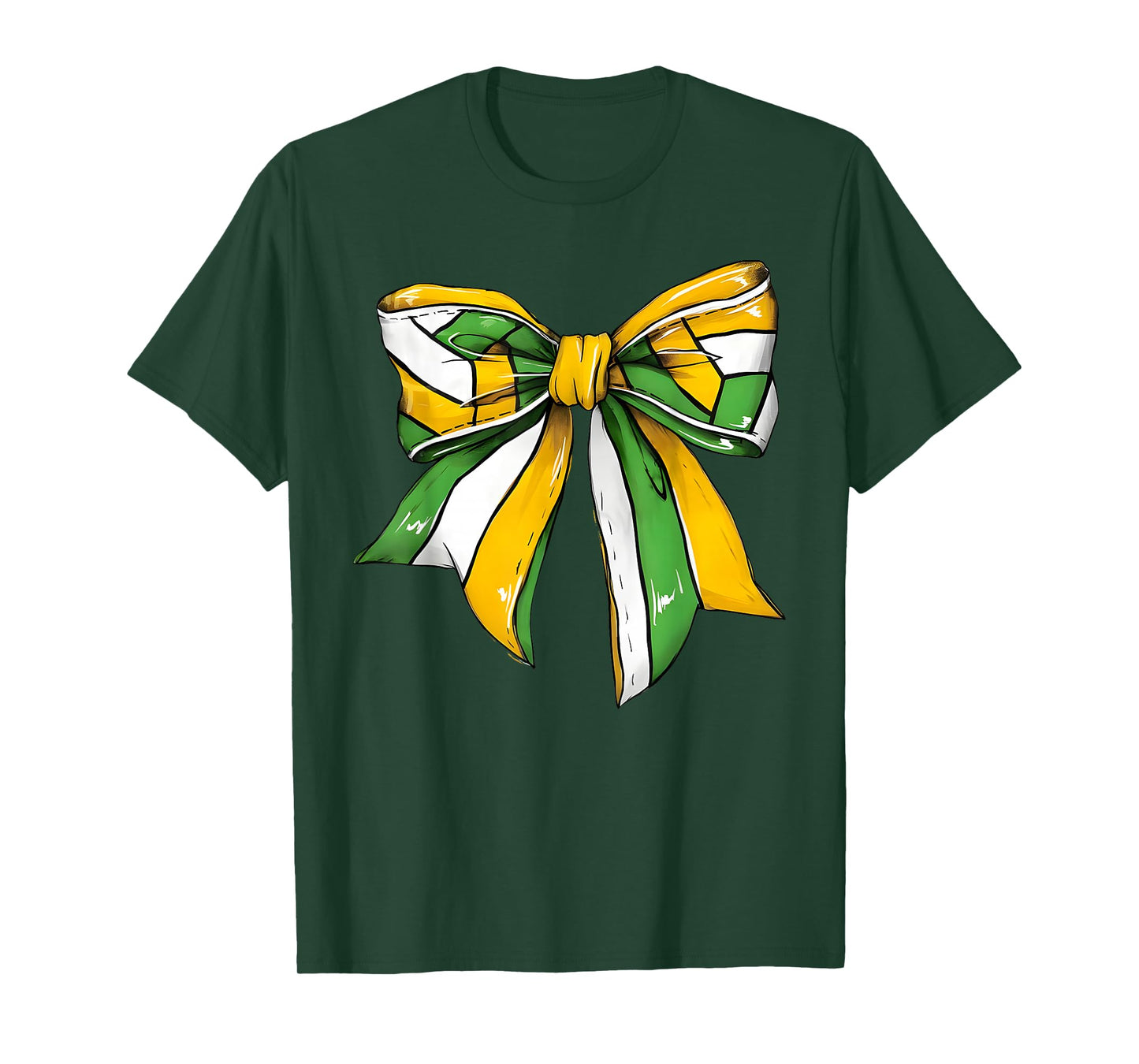 Vintage Volleyball Coquette Bow Game Day Green And Yellow T-Shirt