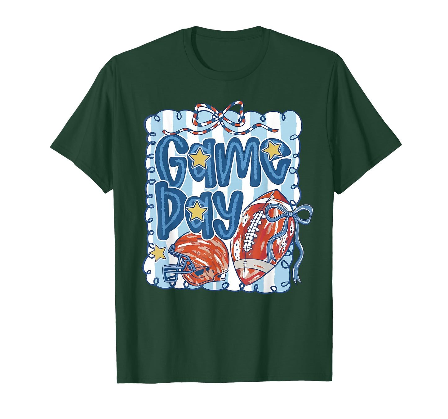 Cute America Game Day Girl Preppy Football Coquette Baseball T-Shirt
