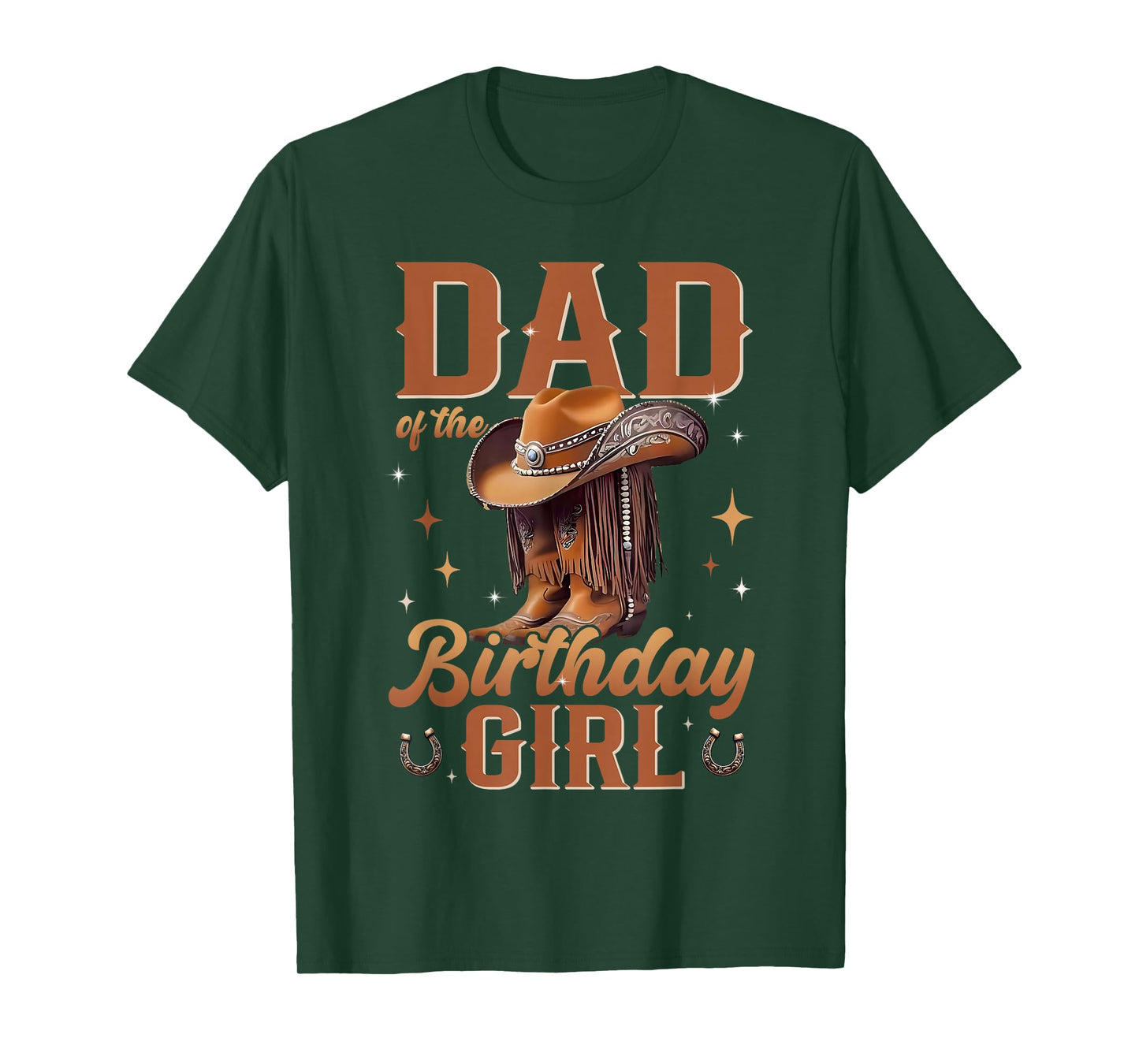 Dad of The Birthday Girl Western Cowgirl Birthday Family T-Shirt