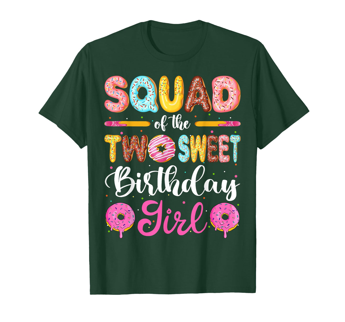 Squad Of The Two Sweet Birthday Girl Donut 2nd Birthday T-Shirt