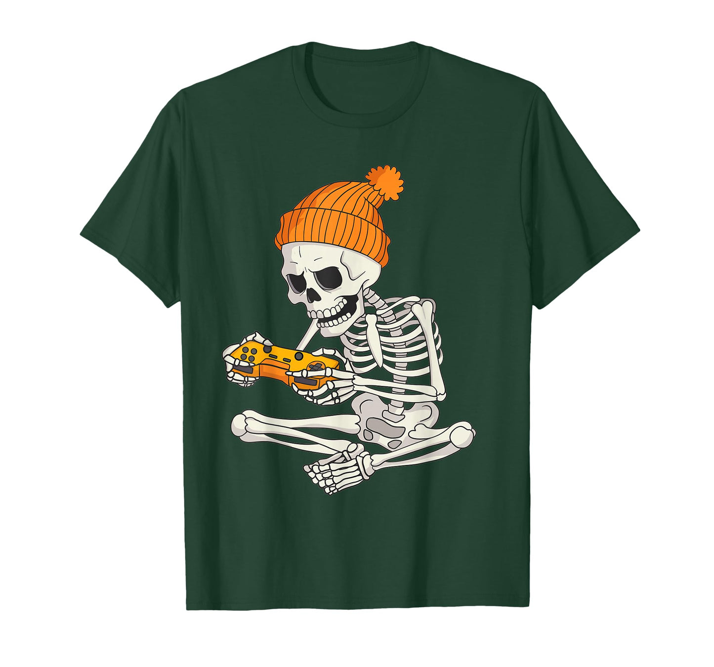 Funny Halloween Skeleton Gamer Video Games Boys Mens Gaming T-Shirt