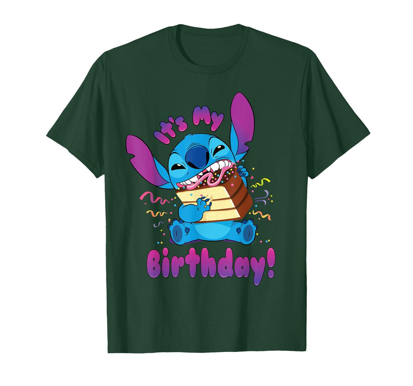 Disney Stitch "It's My Birthday" Party Crasher with Cake T-Shirt