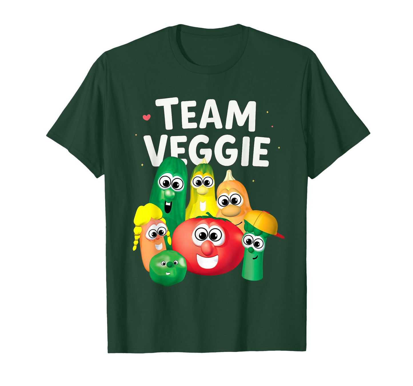 Team Veggie Playful Vegetable Characters Art T-Shirt