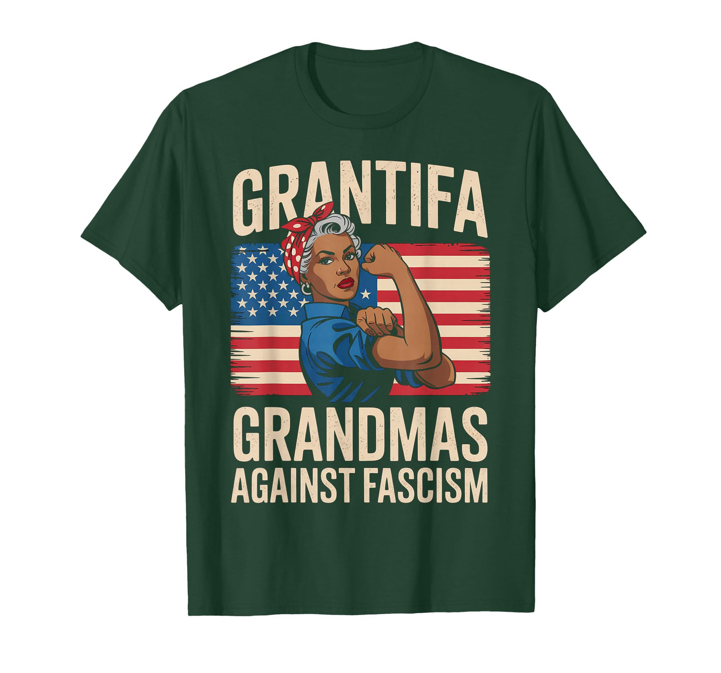 Grantifa Black Grandmas Against Fascism Flag Resist No Kings T-Shirt