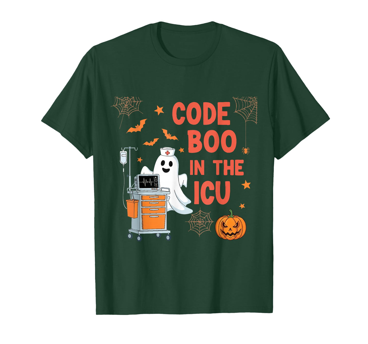 Costume Ghost Code Boo in The ICU Nursing for Halloween T-Shirt