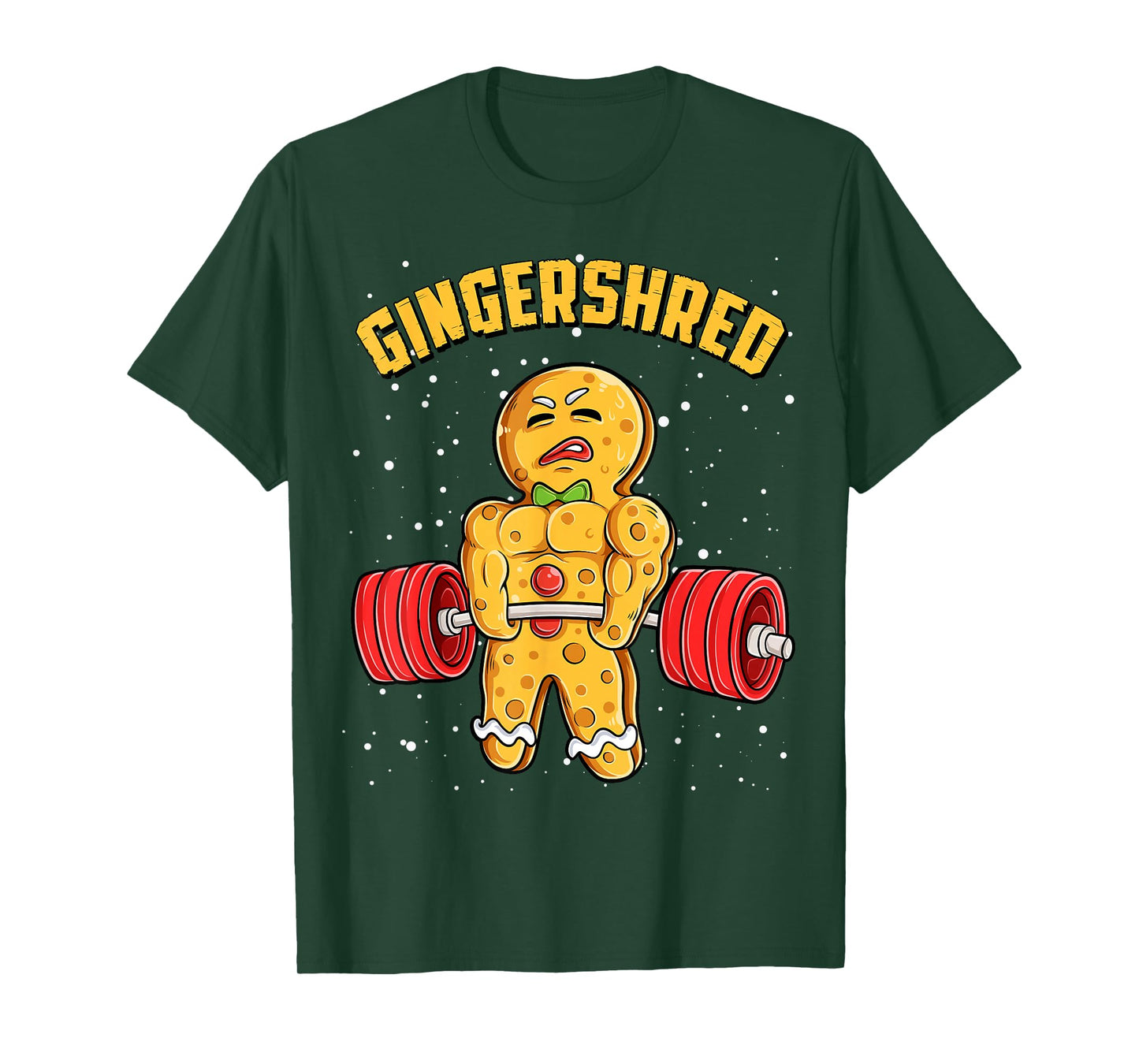 Gingershred Funny Gingerbread Man Gym Bodybuilding Christmas T-Shirt