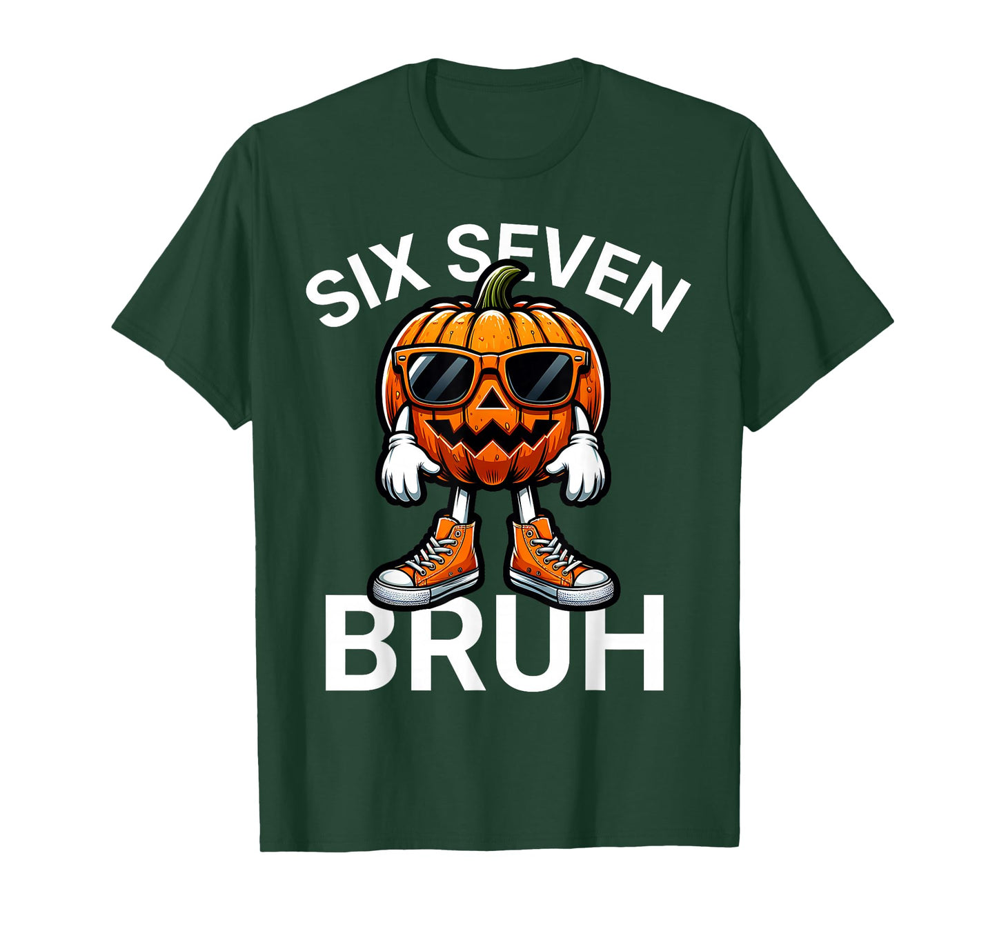 67 Halloween Funny Six Seven Meme Brainrot Pumpkin Kids Bruh T-Shirt