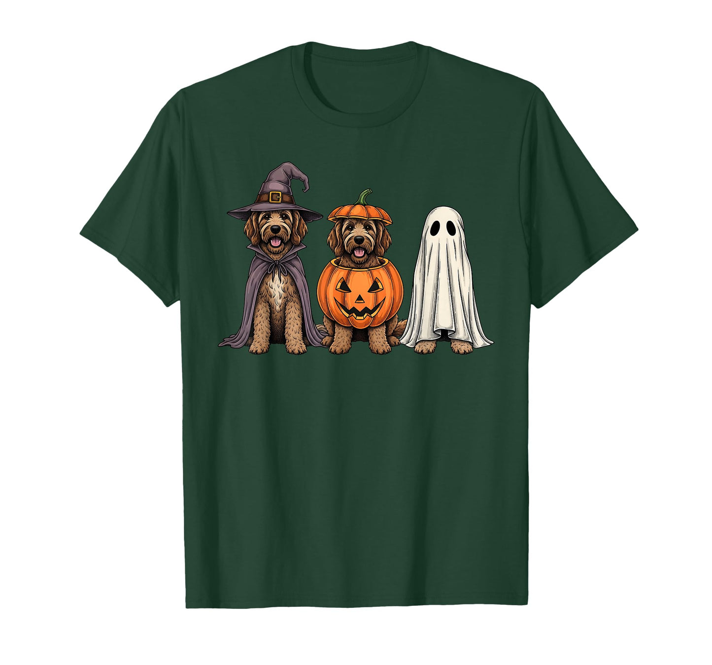 Spooky Ghost Goldendoodle Pumpkin Halloween Doodle Dog Lover T-Shirt