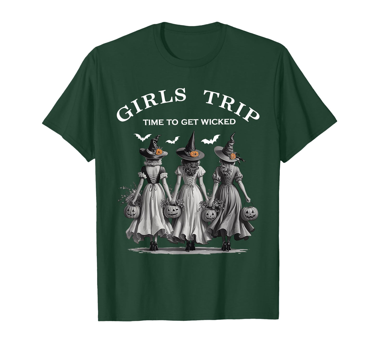 Girls Trip Time To Get Wicked Halloween Salem Witch T-Shirt