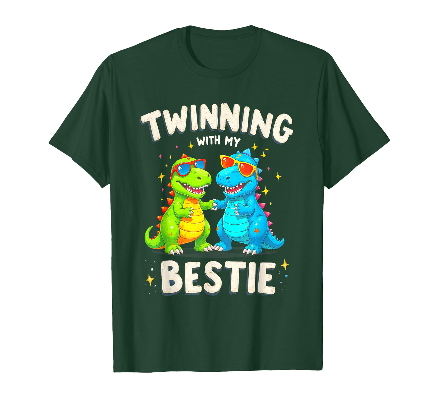 Twinning With My Bestie T-Rex Dinosaur Twin Day Spirit Week T-Shirt