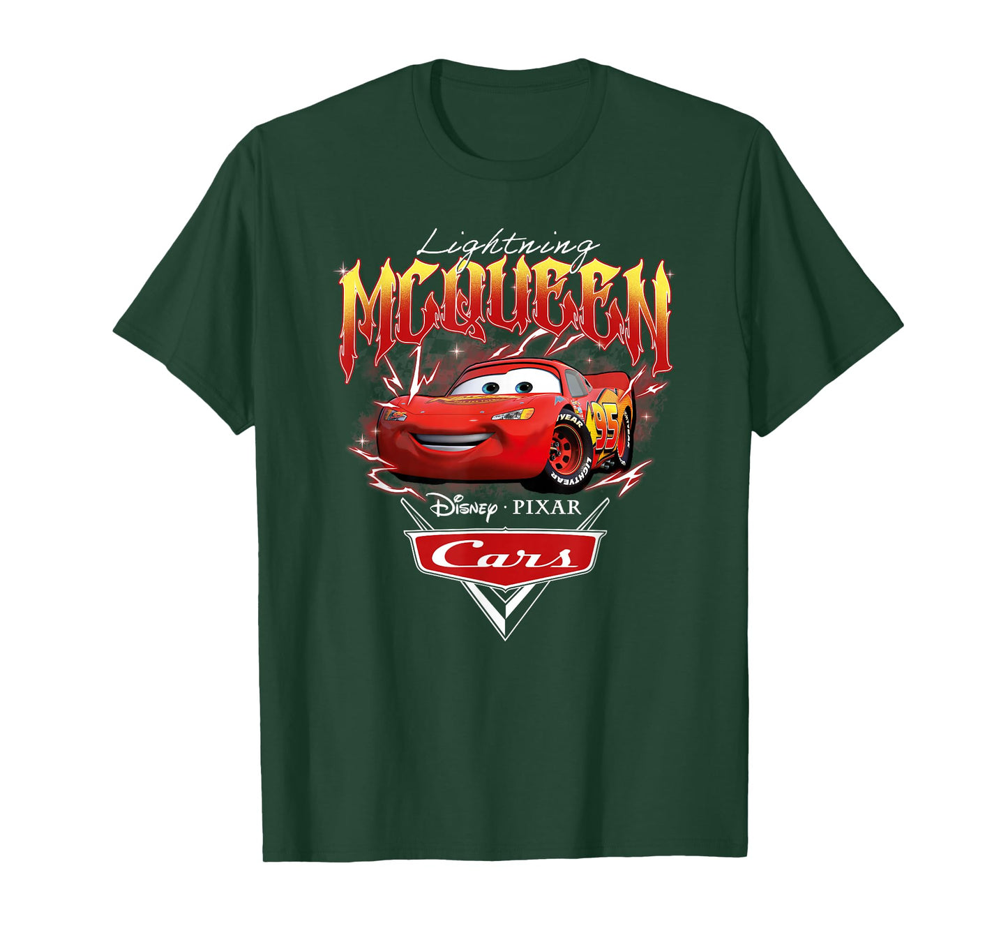 Disney Pixar Cars Lightning McQueen Cool Pose Portrait T-Shirt