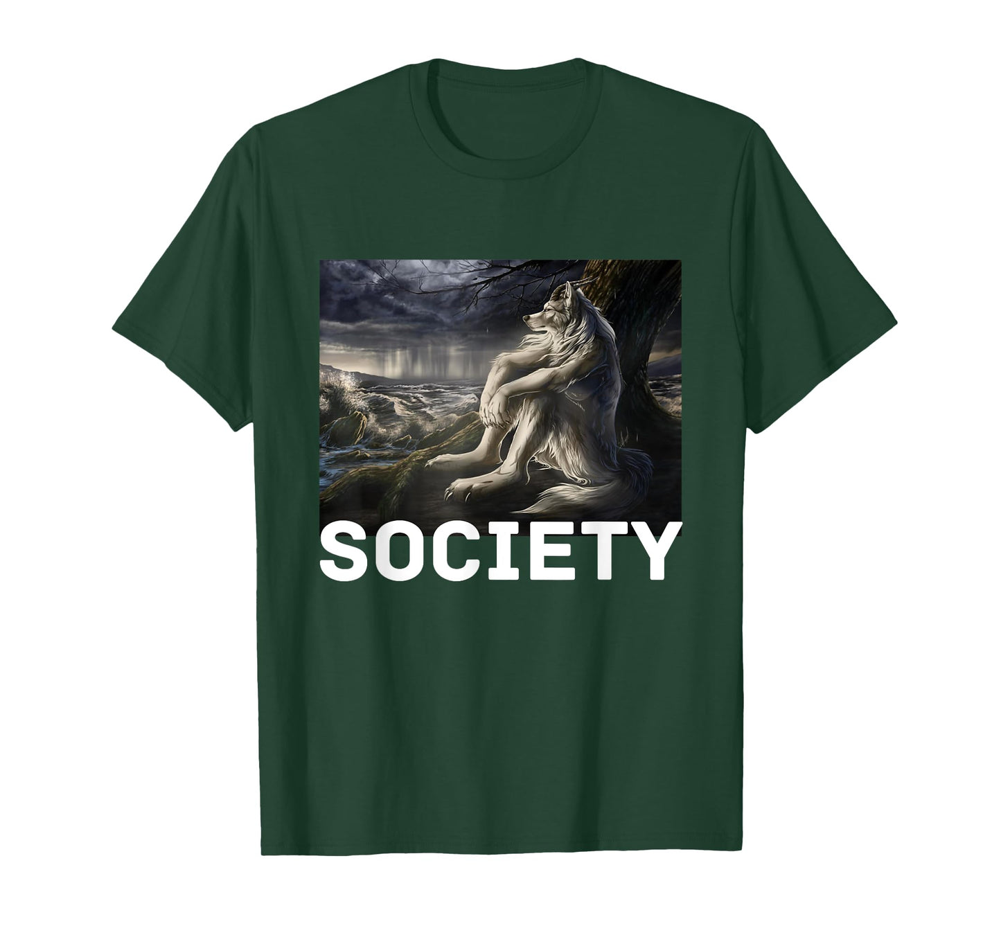 Society Funny Cringe Alpha Werewolf Wolf Meme T-Shirt
