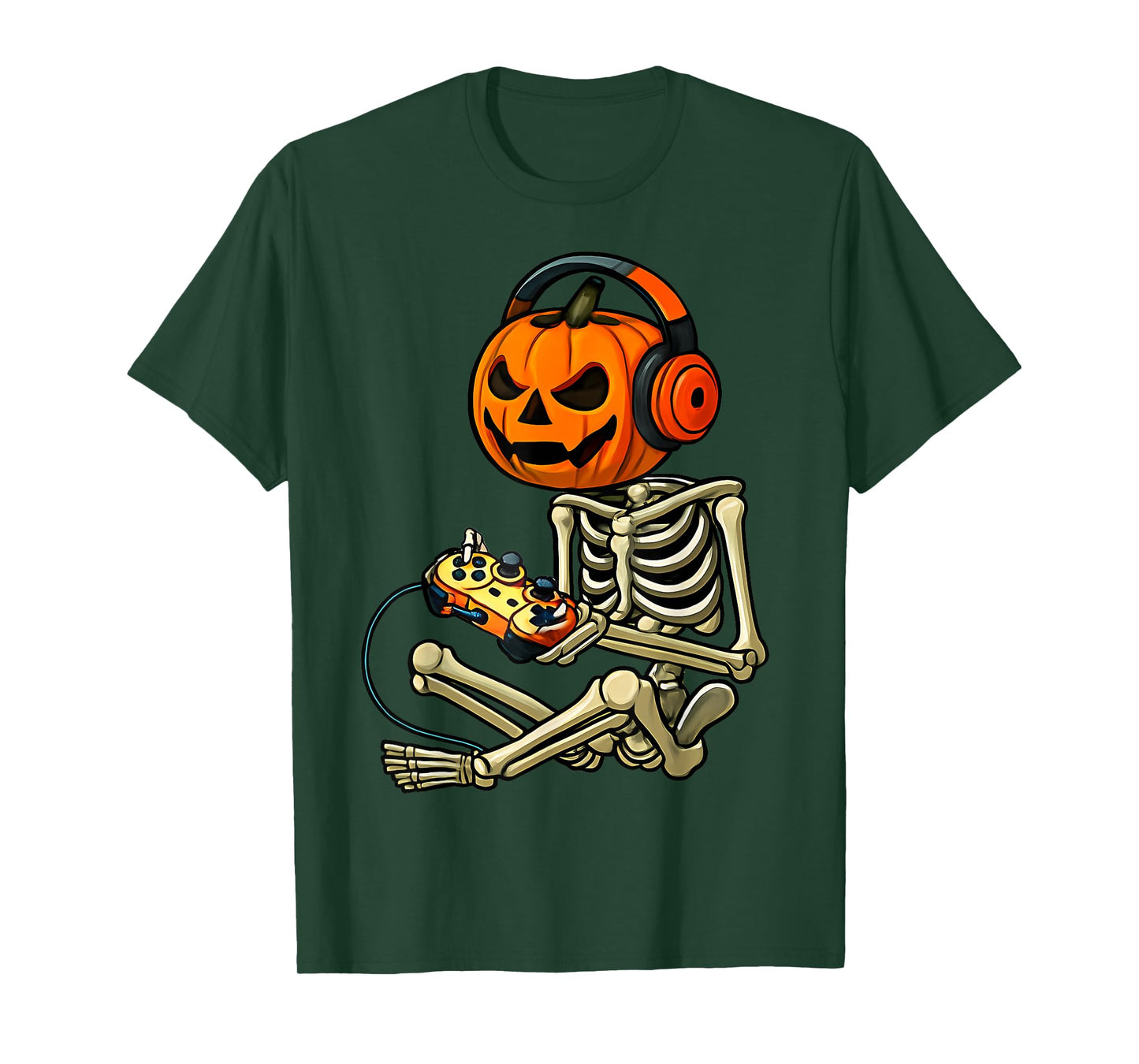 Halloween Boys Video Game Skeleton Pumpkin Jack O Lantern T-Shirt
