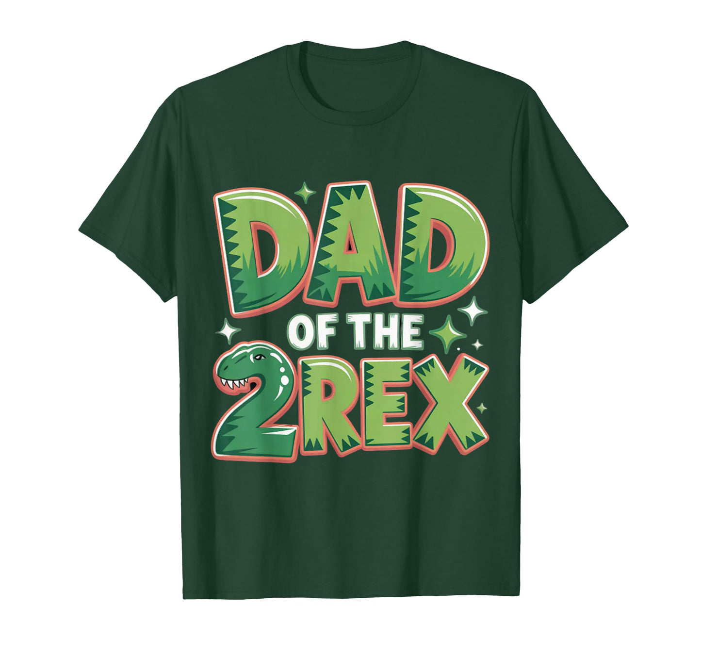 Dad of The Two Rex Birthday Dinosaur Family Matching T-Shirt