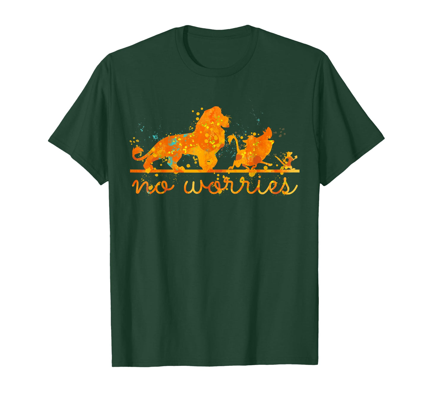 Disney The Lion King Group Shot No Worries Splatter T-Shirt